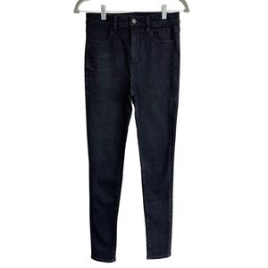 {American Eagle} "Super Hi Rise Jegging" Black Skinny Stretch Denim Jeans